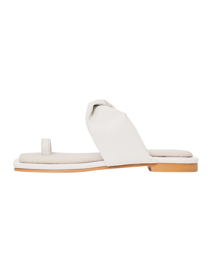 Faux Leather Twist-Toe Flat Slippers