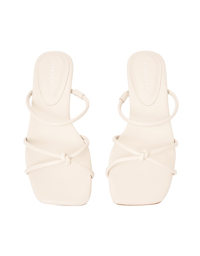 Cross-Strap Twisted Low-Heel Slides