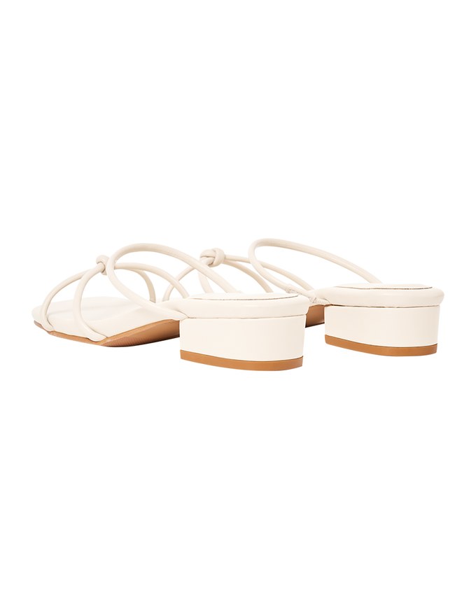 Cross-Strap Twisted Low-Heel Slides