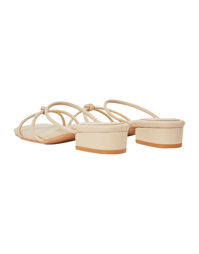Cross-Strap Twisted Low-Heel Slides