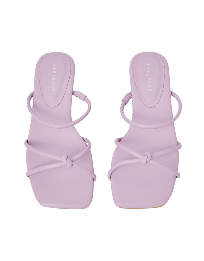 Cross-Strap Twisted Low-Heel Slides
