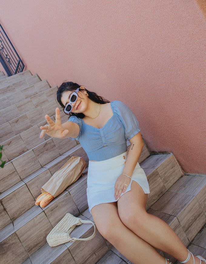 2Way Puffy Sleeve Crop Top (With Padding)