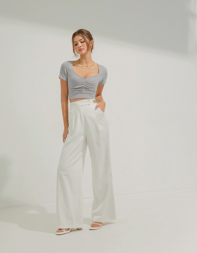 Heart Shape Neck Crop Top