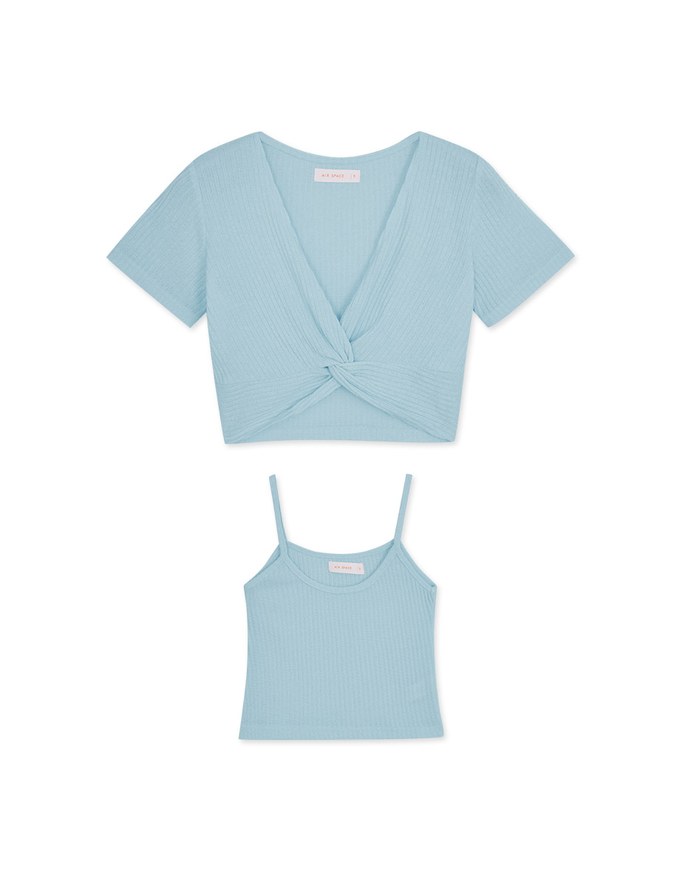 Two-Piece Knot Knit Crop Top