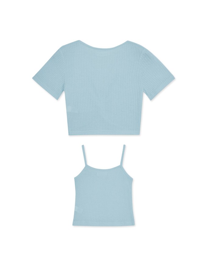 Two-Piece Knot Knit Crop Top