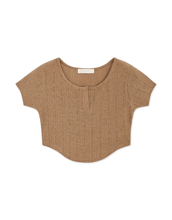 V Neck Crop Knit Top