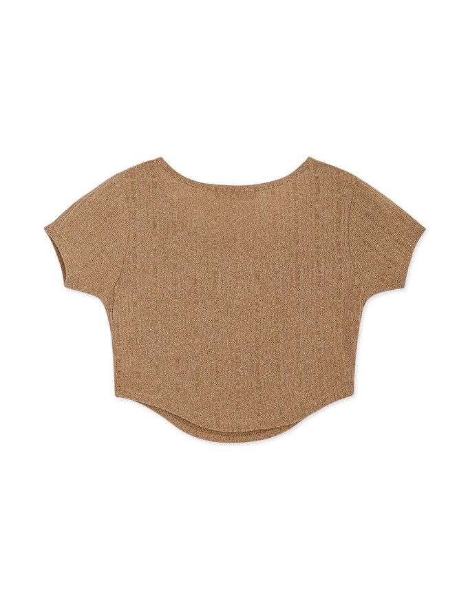 V Neck Crop Knit Top