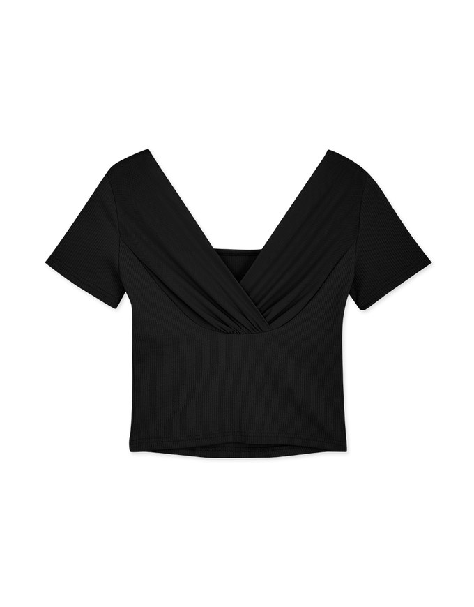 Back Overlap Square Neck Top