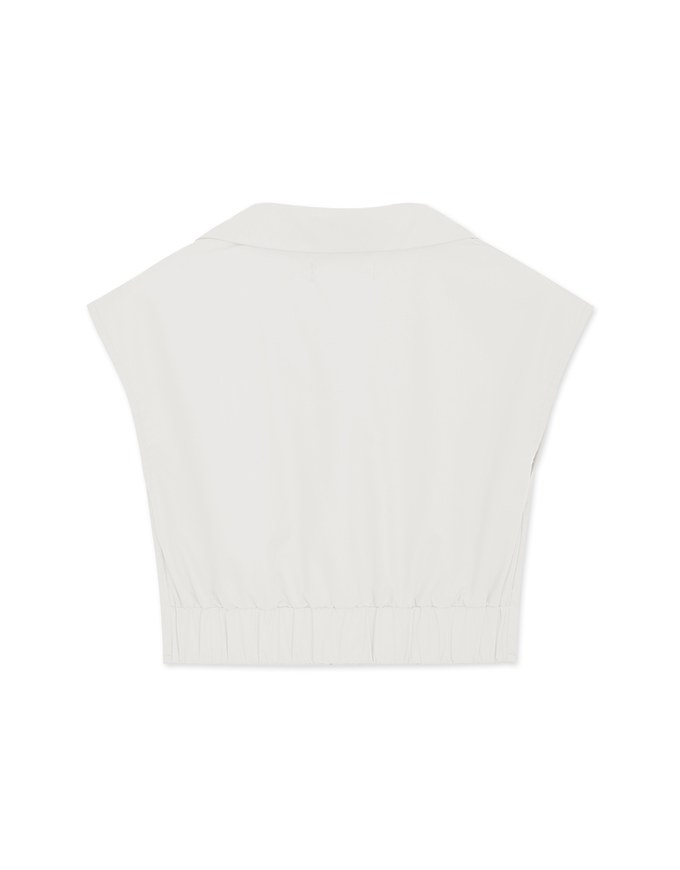 Open Collar Button Down Tank Shirt