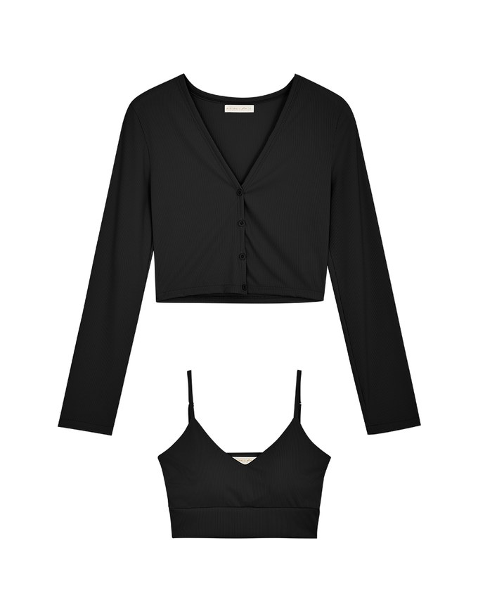 Anti-Uv Cooling Crop Blazer Jacket Set (With Padding)