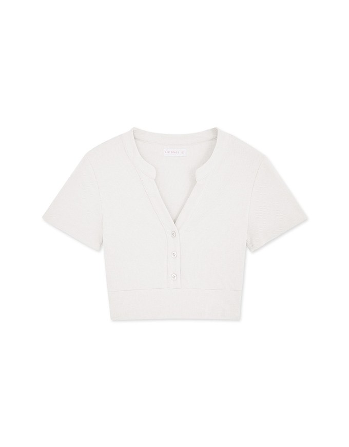 Open Collar Crop Top