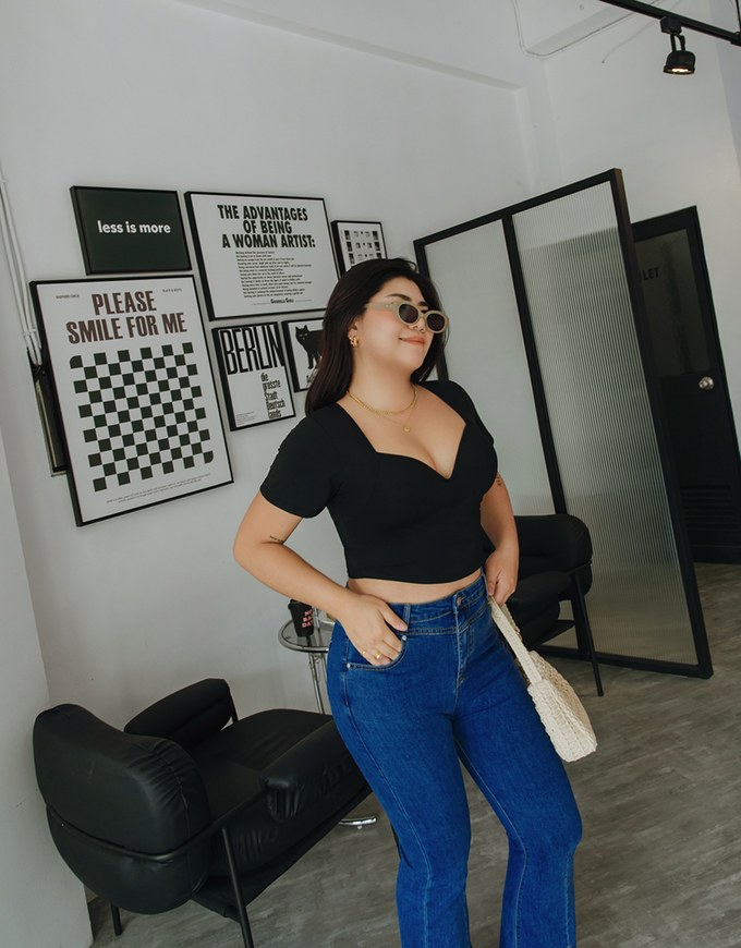 Cooling Push-Up u Collar Crop Fit Bra Top
