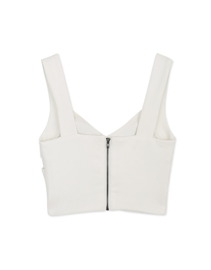 Enhanced Crossover Pleated Tank Top (With Padding)