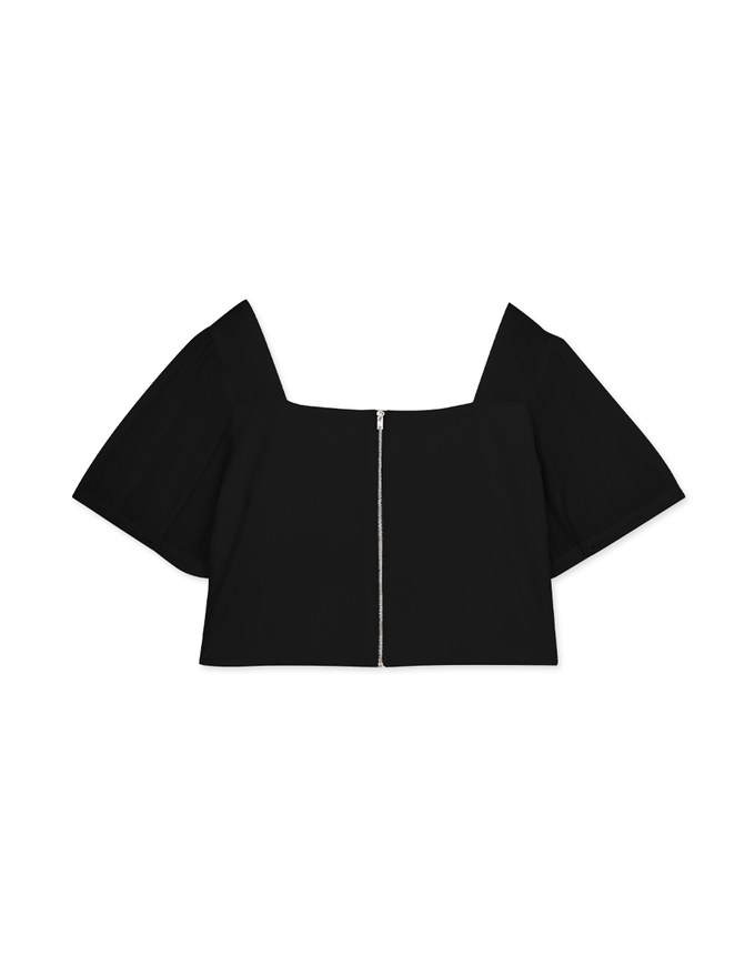Sheer Strap Pearl Buckle Tank Top (With Padding)