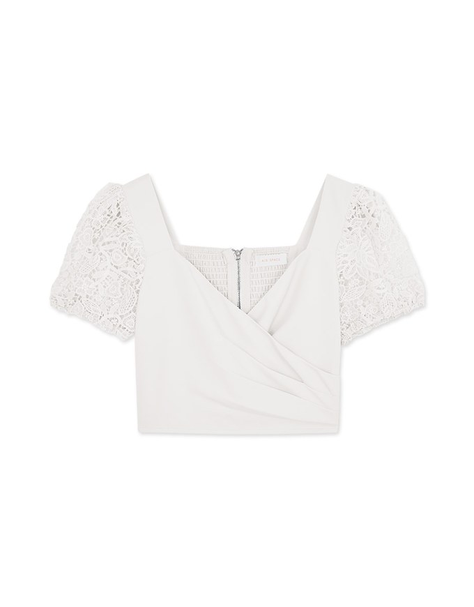 Splice Lace Short Sleeve Top