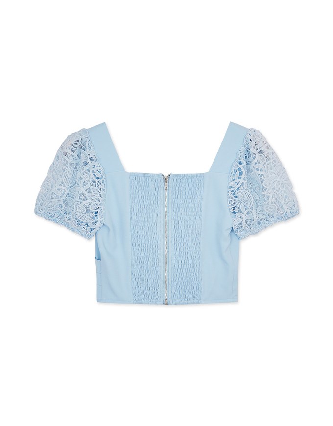 Splice Lace Short Sleeve Top