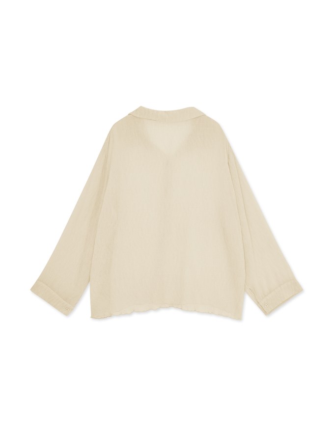 Wrinkled Sheer Blouse Shirt