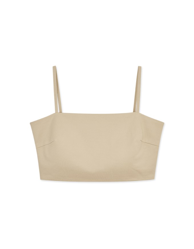 Back Zipper Tube Cami Top (With Padding)