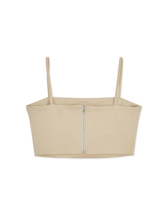Back Zipper Tube Cami Top (With Padding)