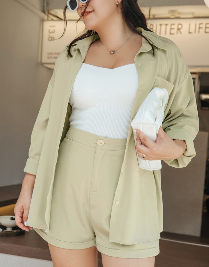 Plain Chiffon Lapel Blouse Shirt