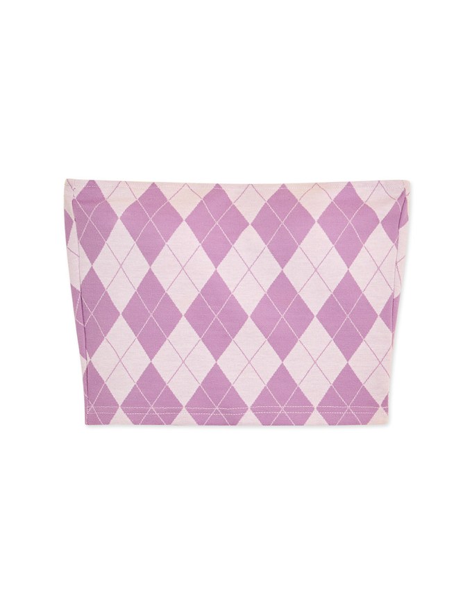 【AiR 2.0】Seamless Checkered Bra Padded Tube Top ( With Padding)