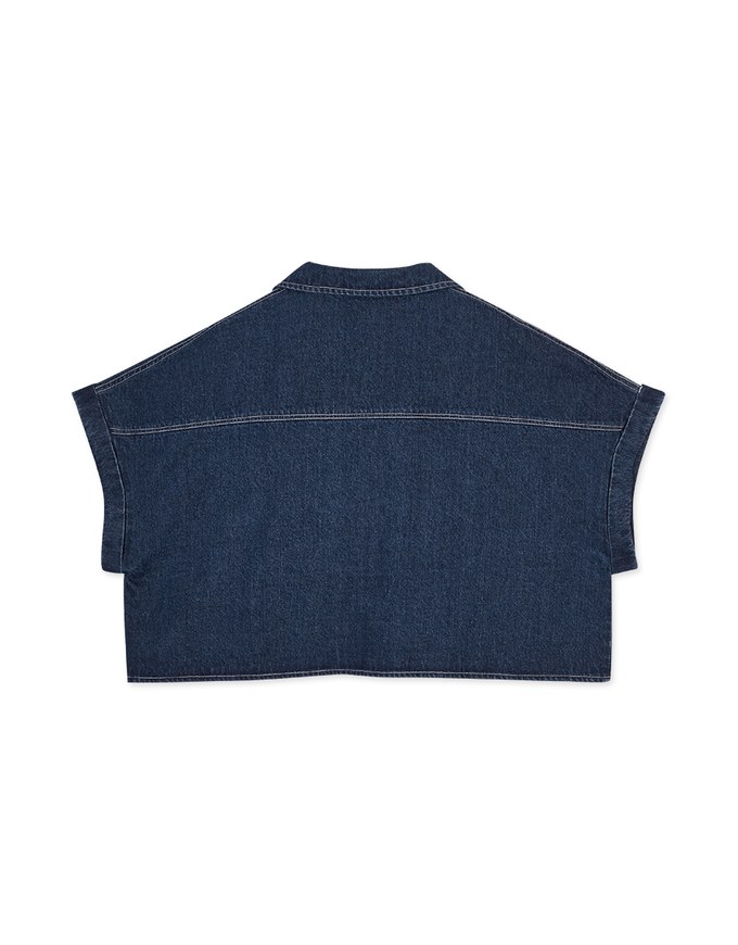 Casual Chic Button Up Denim Jeans Top