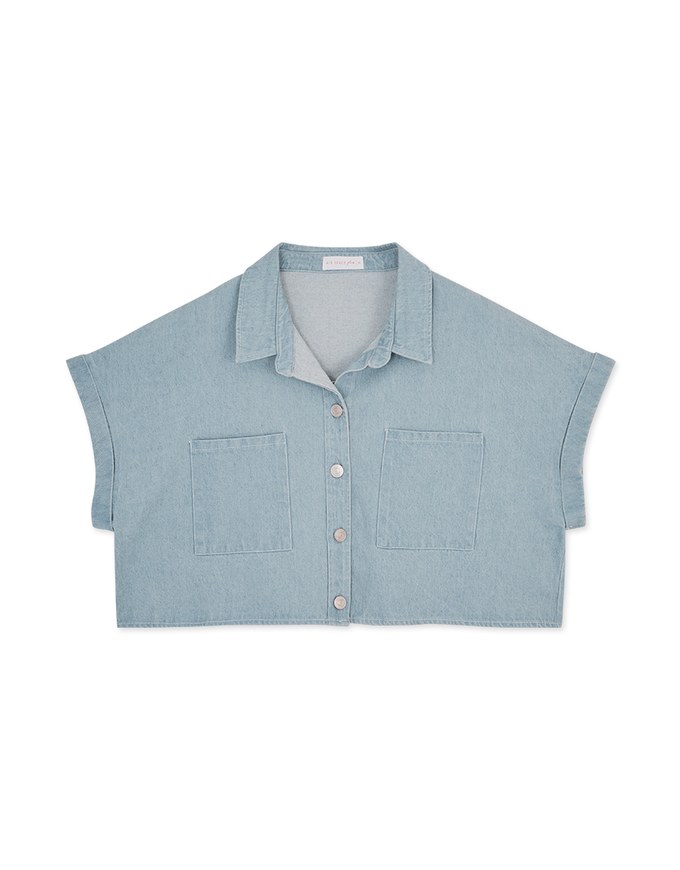 Casual Chic Button Up Denim Jeans Top