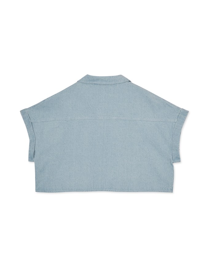 Casual Chic Button Up Denim Jeans Top