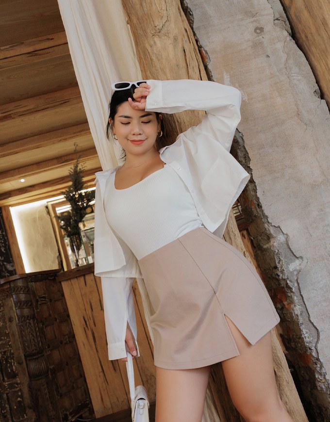 Simple Crop Long Sleeve Blouse Shirt