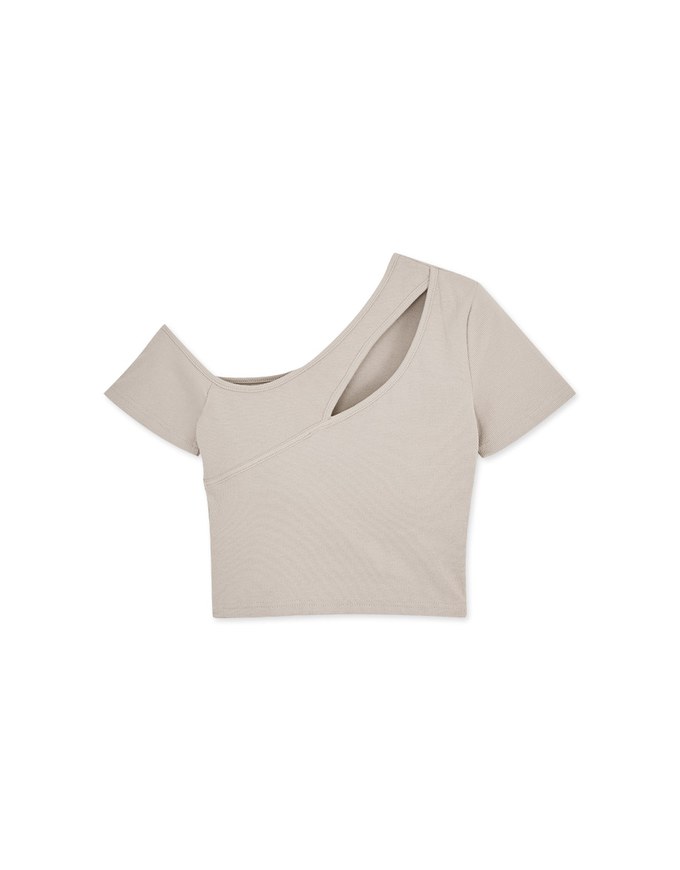 Sloping Shoulder Hollow Top (With Padding)