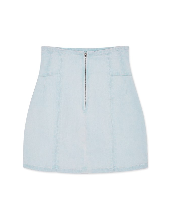 【Den!m LITE】Perfect Waistline Denim SKIRT Airy Lightweigth Fabric Extra High Waisted Slim Fit Jeans Skirt DNA