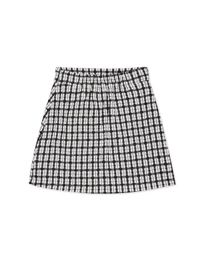 Tweed Checkered Color Skirt