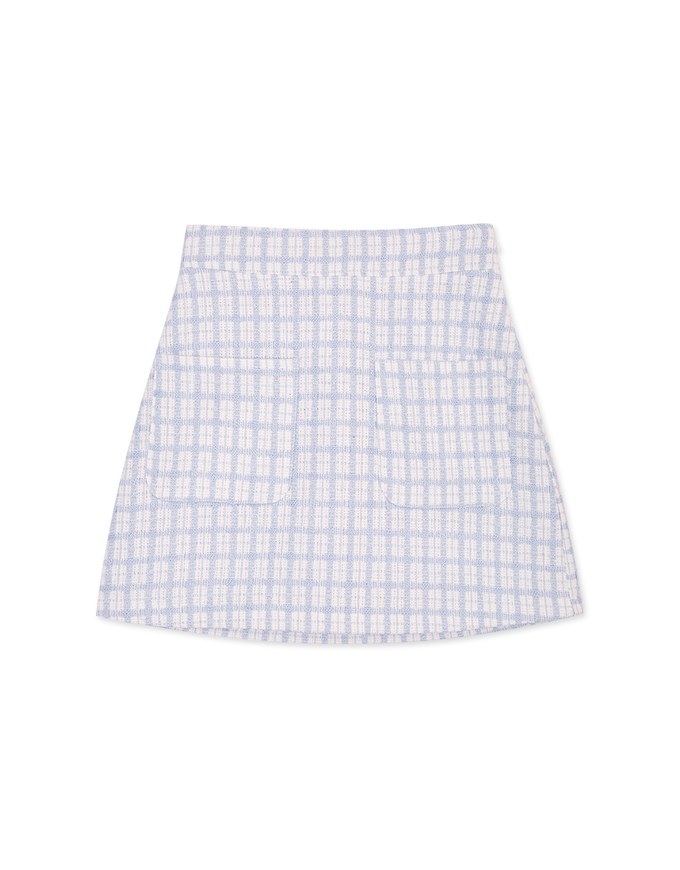 Tweed Checkered Color Skirt