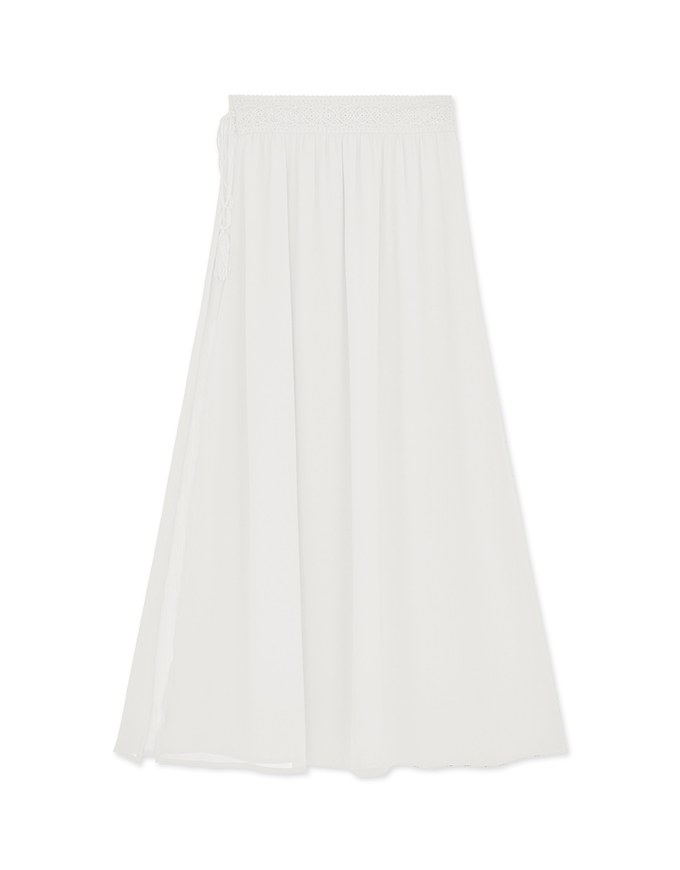 Lace Tassel Bikini Cover Wrap Skirt with Slit