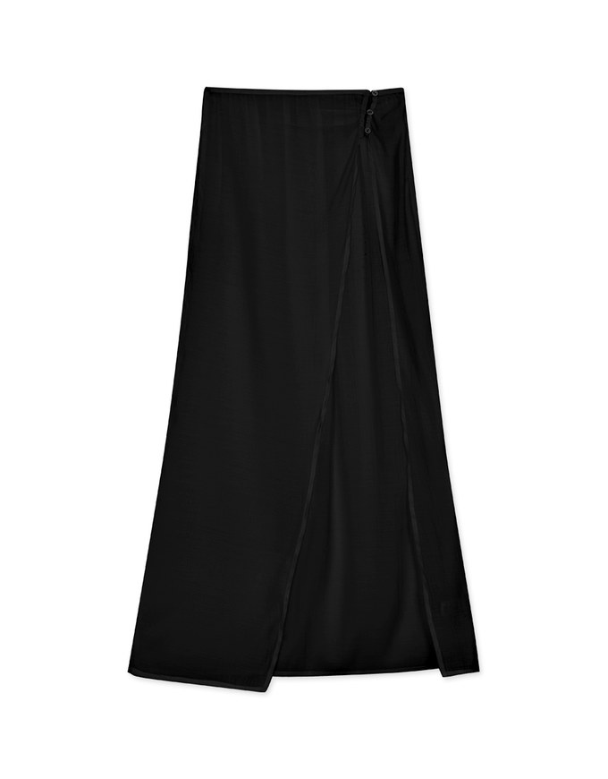 【Beach Cover】Slit Chiffon Bikini Cover Up Skirt
