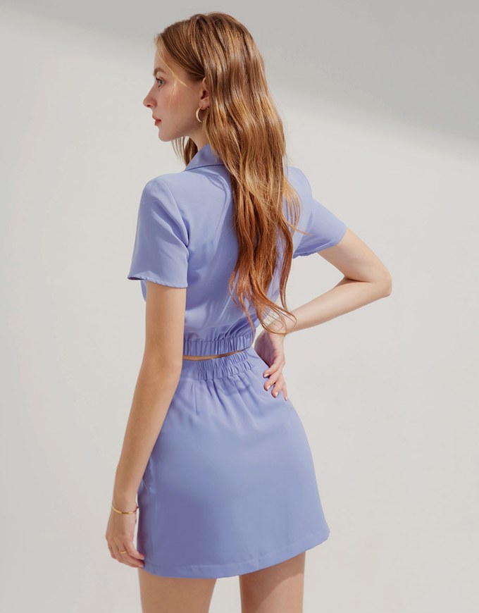 Button-Breasted SideSlit Skirt
