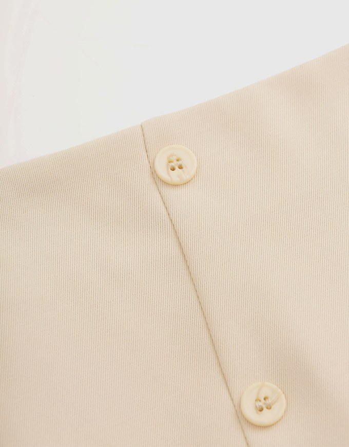 Button-Breasted SideSlit Skirt
