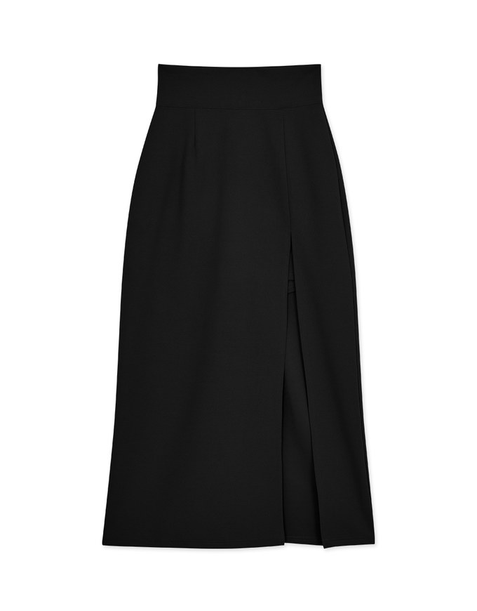 【Stark Minimalism 2.0】 High Waisted Slit Maxi Skirt