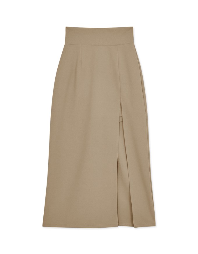 【Stark Minimalism 2.0】 High Waisted Slit Maxi Skirt