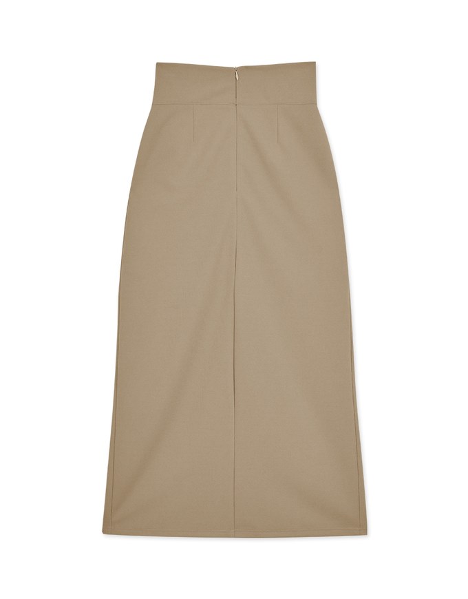 【Stark Minimalism 2.0】 High Waisted Slit Maxi Skirt