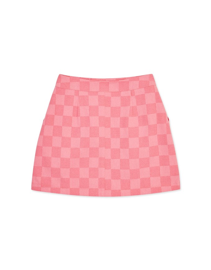 CheckerBoard Denim Jeans Skirt
