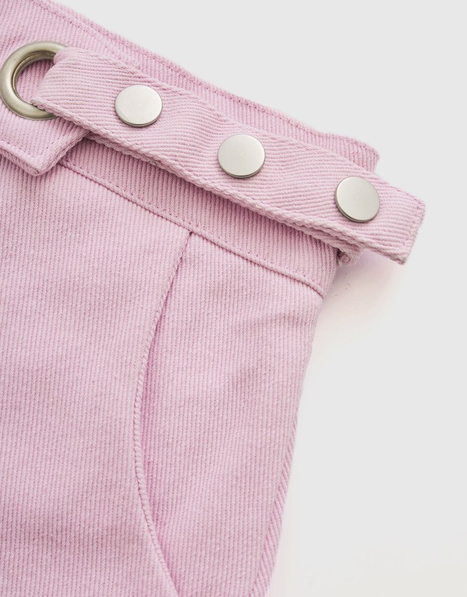 Asymmetric Belted Short