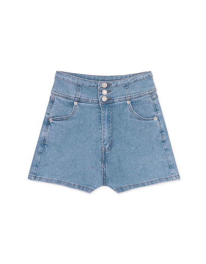 【Den!m LITE】Cooling Denim SHORTS Extra High Waisted Slimming Slim Fit Jeans Shorts No Filter