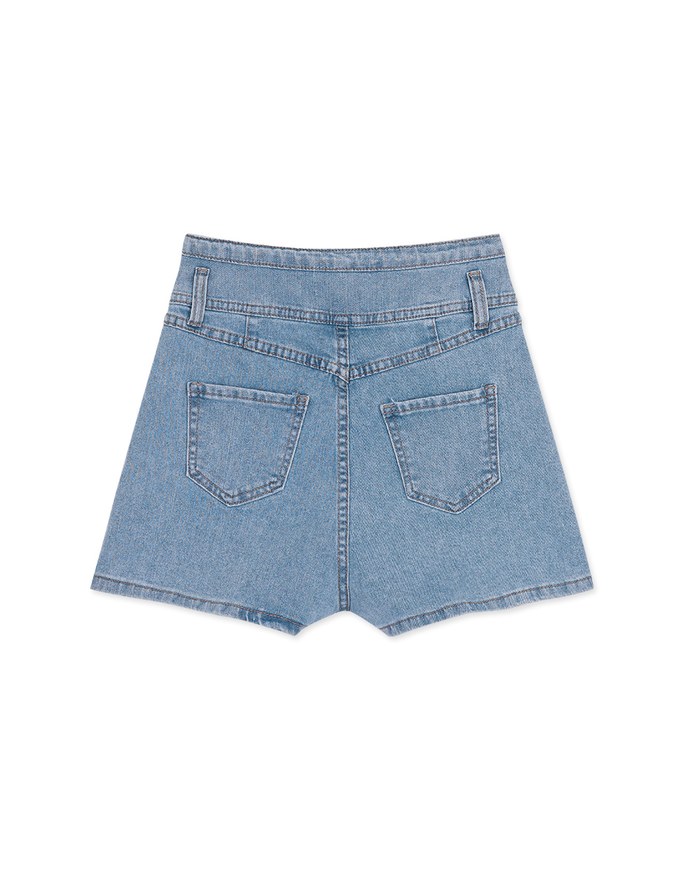 【Den!m LITE】Cooling Denim SHORTS Extra High Waisted Slimming Slim Fit Jeans Shorts No Filter