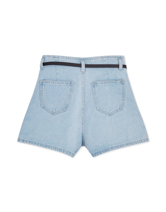 High Waisted Denim Jeans Shorts (With Belt)