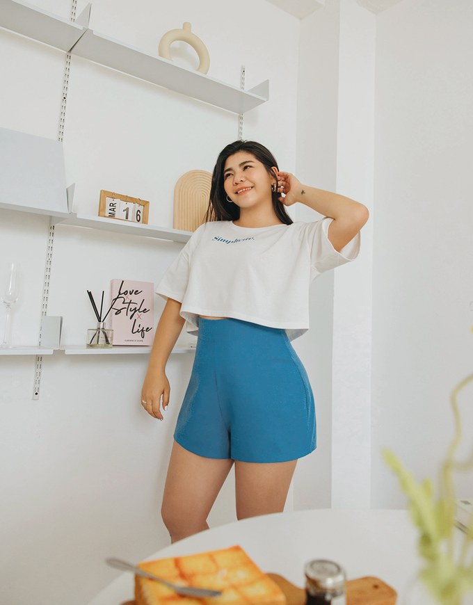Plain Color High Waisted Shorts