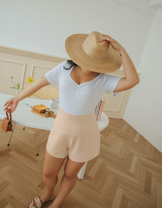Plain Color High Waisted Shorts