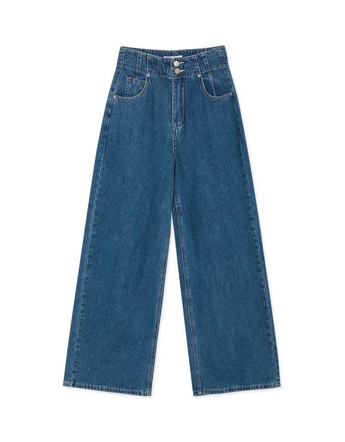 【Den!m LITE】Perfect Waistline JEANS PANTS Airy Lightweight Fabric Extra High Waisted Slimming Jeans Skirt DNA