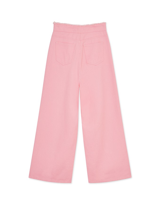 Drawstring Denim Jeans Straight Leg Pants