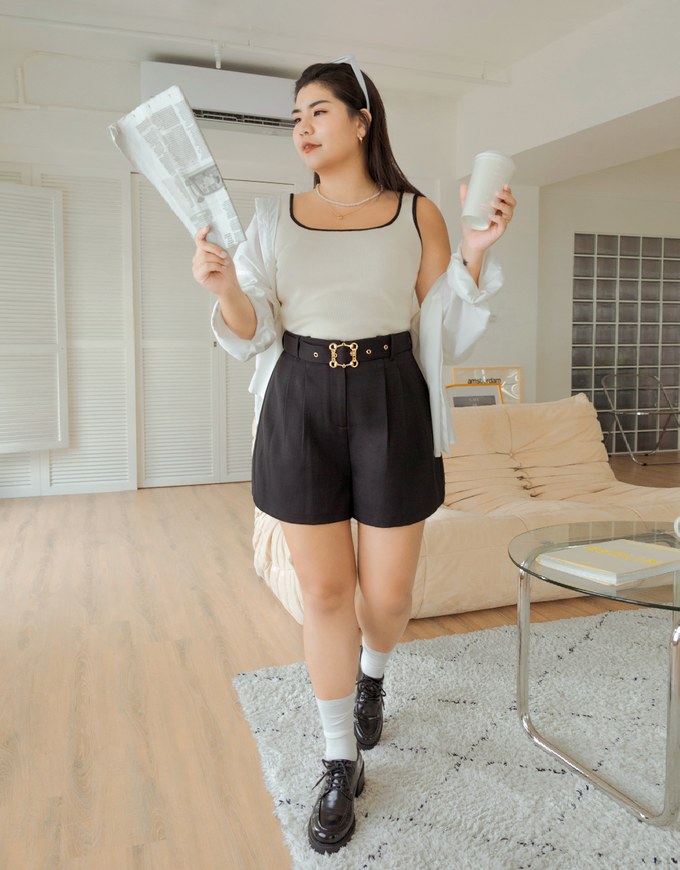 Paperbag Belted Wide Shorts
